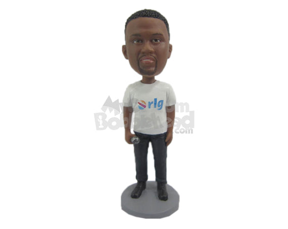 Custom Bobblehead Guy Wearing A T-Shirt And Jeans With Boots Looking Handsome - Leisure & Casual Casual Males Personalized Bobblehead & Cake Topper Custom Bobblehead Guy Wearing A T-Shirt And Jeans With Boots Looking Handsome - Leisure & Casual Casual Males Personalized Bobblehead & Cake Topper